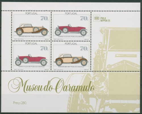 Portugal 1991 PHILANIPPON´91 Tokio Automobile Block 81 postfrisch (C91141)