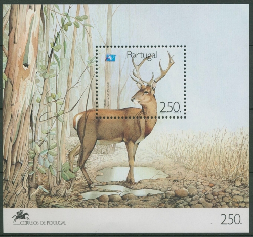 Portugal 1991 Tourismus Sao Mamede Rothirsch Block 77 postfrisch (C91148)