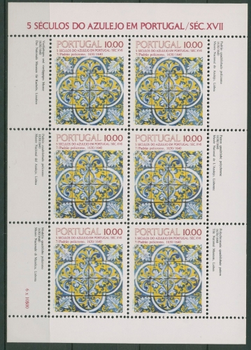 Portugal 1982 500 Jahre Azulejos Kleinbogen 1576 K postfrisch (C91262)