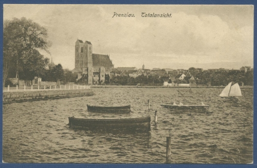 Prenzlau Totalansicht über den Uckersee, ungebraucht (AK2491)