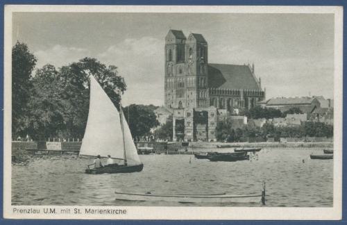 Prenzlau mit Marienkirche am Uckersee , ungebraucht (AK2480)