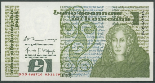 Irland 1 Pound 01.11.1979, Queen Medb, KM 70 b, fast kassenfrisch (K64)