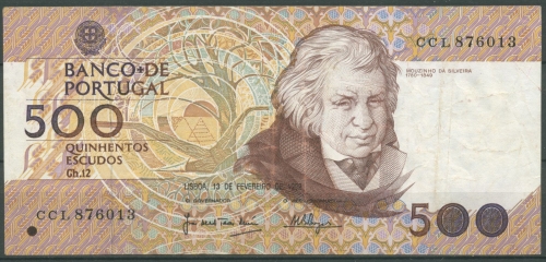 Portugal 500 Escudos 1992, Silveira, KM 180 i, gebraucht (K74)