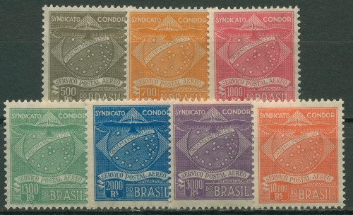 Brasilien 1927 Ausgabe der Privatfluggesellschaft CONDOR C 1/7 mit Falz