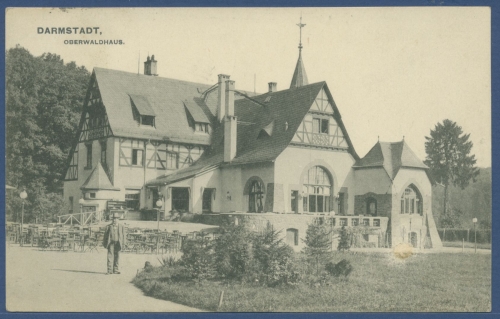 Darmstadt Gasthof Oberwaldstadt, gelaufen 1917 (AK2542)