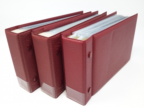 SET aus 3 Alben rot für Briefe oder Karten, gebraucht (Z1798)