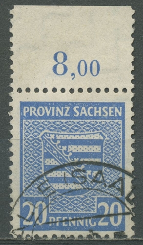 SBZ Provinz Sachsen 1945 Provinzwappen Oberrand 81 X OR gestempelt