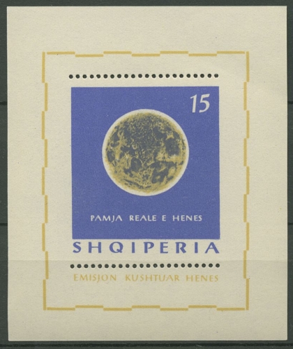 Albanien 1964 Die Mondphasen Neumond Block 24 postfrisch (C91738)