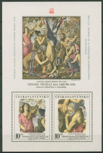 Tschechoslowakei 1978 PRAGA´78 / FIP Tizian-Gemälde Block 38 postfrisch (C91859)