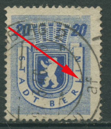 SBZ Berlin & Brandenburg 1945 Freimarke mit Plattenfehler 6 A I gestempelt