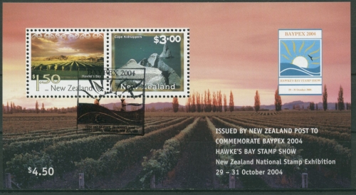 Neuseeland 2004 BAYPEX Landschaften Weinbau Block 176 gestempelt (C25719)