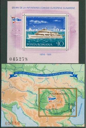 Rumänien 1981 Donaukommission Motorschiffe Block 176/77 postfrisch (C92009)