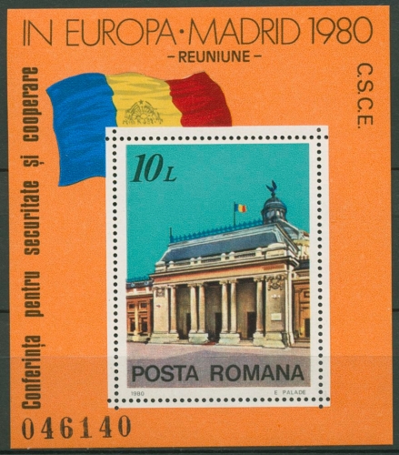 Rumänien 1980 KSZE Gebäude in Bukarest Block 174 postfrisch (C92015)