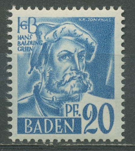 Französische Zone: Baden 1947 Hans Baldung Type I, 7 yv I postfrisch