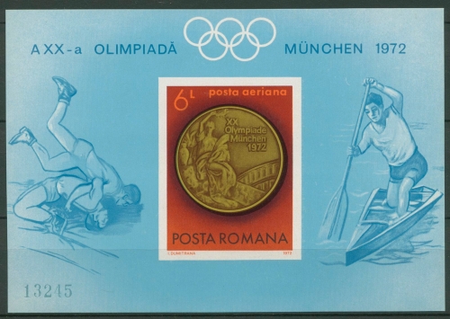 Rumänien 1972 Olympische Sommerspiele Goldmedaille Block 101 postfrisch (C92089)