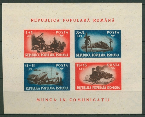 Rumänien 1948 Verkehrswesen Block 38 ohne Gummierung (C92153)