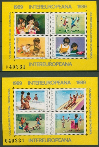 Rumänien 1989 INTEREUROPA Kinder Block 254/55 postfrisch (C92235)