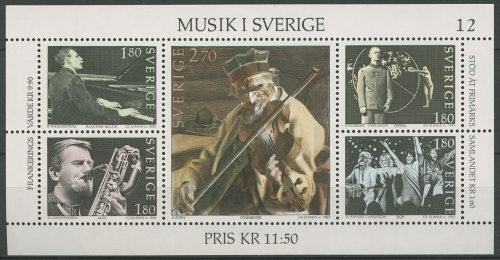 Schweden 1983 Musik Musiker Musikrichtungen Block 11 postfrisch (C92291)