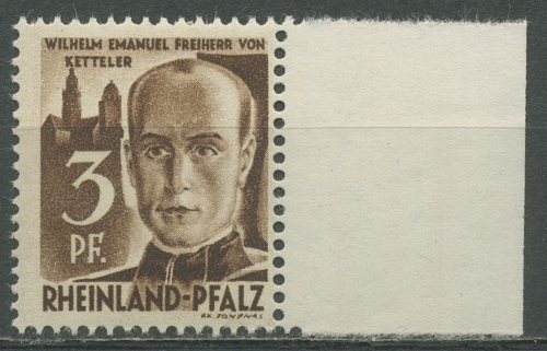 Französische Zone: Rheinland-Pfalz 1947 Ketteler Type II, 2 y v II postfrisch