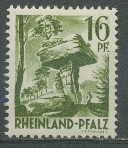 Französische Zone: Rheinland-Pfalz 1947 Teufelstisch Type I, 6 y v I postfrisch