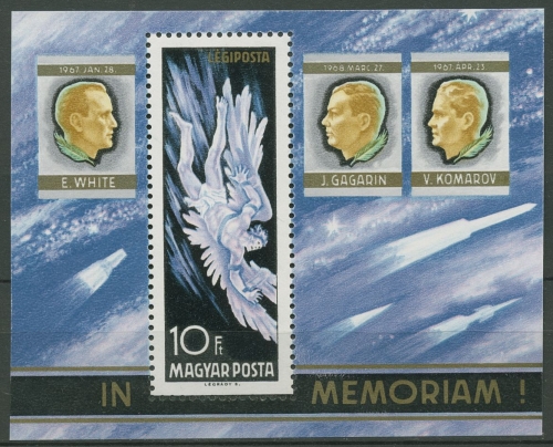 Ungarn 1968 Verunglückte Astronauten Ikarus Block 63 A postfrisch (C92435)