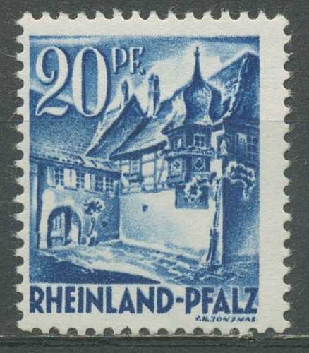 Französische Zone: Rheinland-Pfalz 1947 Winzerhäuser Type I, 7 y va I postfrisch