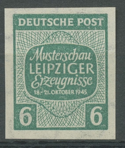 SBZ West-Sachsen 1945 Musterschau Leipzig ungezähnt 124 X U postfrisch signiert