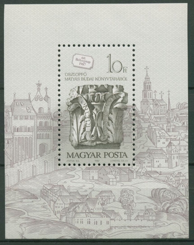 Ungarn 1987 Tag der Briefmarke Burg Buda Block 191 A postfrisch (C92648)