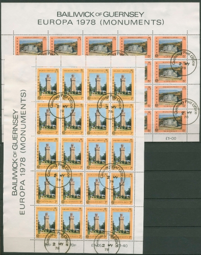 Guernsey 1978 Europa CEPT Baudenkmäler 161/62 Bogen gestempelt (C92886)