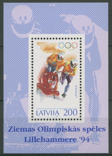 Lettland 1994 Olympische Spiele Lillehammer Bob Block 4 postfrisch (C92895)