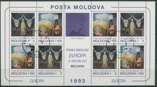 Moldawien 1993 Europa CEPT Zeitgenössische Kunst 94/95 K gestempelt (C92906)