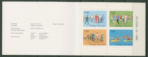 Finnland 1989 Breitensport Markenheftchen MH 24 postfrisch (C92925)
