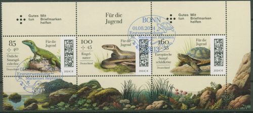 Bund 2024 Jugend: Reptilien Heftchenblatt ungefaltet! H-Bl. 60 mit ESST