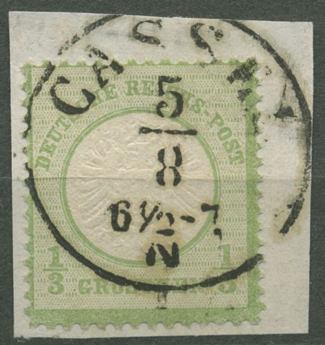 Dt. Reich 1872 gr. Brustschild 17 a mit Stempel TT K1 CASSEL, Briefstück