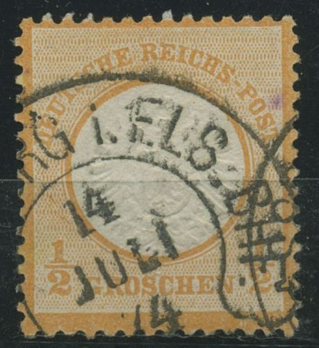 Dt. Reich 1872 gr. Brustschild 18 Hufeisenstempel HE 36-4 STRASSBURG BHF. gepr.