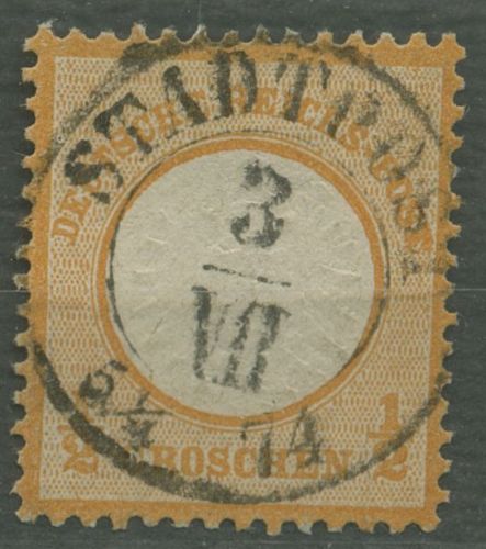 Deutsches Reich 1872 gr. Brustschild 18 mit Stempel K2 STADTPOST geprüft