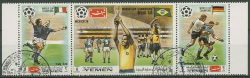 Jemen (Königreich) 1970 Fußball-WM Mexiko 1150/52 ZD gestempelt (C65027)