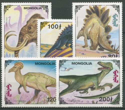 Mongolei 1994 Prähistorische Tiere Dinosaurier Mammut 2545/49 A postfrisch
