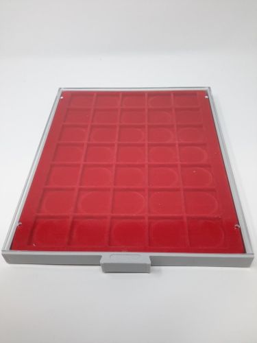 LINDNER Münzbox 2135 Standard 35 quadratische Fächer 36 mm, gebraucht (Z666)