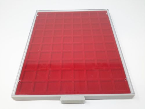 LINDNER Münzbox 2180 Standard 80 quadratische Fächer 24 mm gebraucht (Z1251)