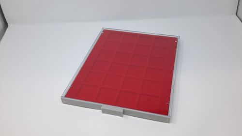 LINDNER Münzbox 2124 Standard 24 quadratische Fächer 42 mm, gebraucht (Z664)