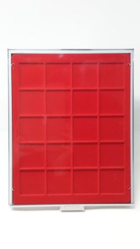 LINDNER Münzbox 2120 Standard 20 quadratische Fächer 47 mm, gebraucht (Z665)