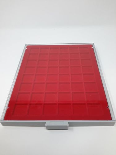 LINDNER Münzbox 2148 Standard 48 quadratische Fächer 30 mm, gebraucht (Z835)