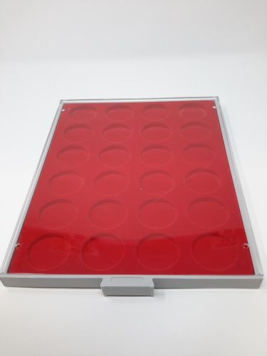 LINDNER Münzbox 2160 Standard 24 runde Fächer 41 mm, gebraucht (Z1408)