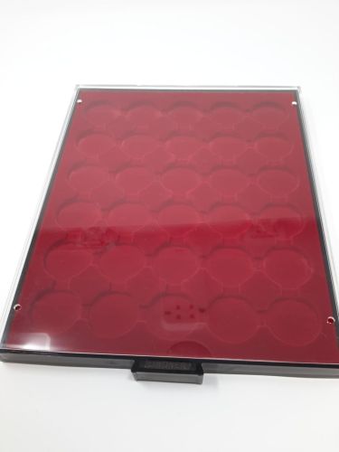 LINDNER Münzbox Rauchglas für 30 Münzen/Kapseln bis 37 mm, gebraucht (Z822)