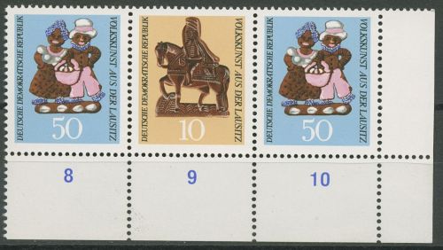 DDR 1969 Volkskunst 1521 + 1523 Zusammendruck W Zd 213 Ecke 4 postfrisch