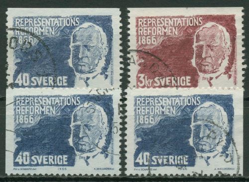 Schweden 1966 Verfassungsreform Louis de Geer 553/54 gestempelt