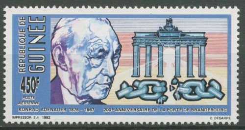 Guinea 1992 Brandenburger Tor Konrad Adenauer 1384 A postfrisch