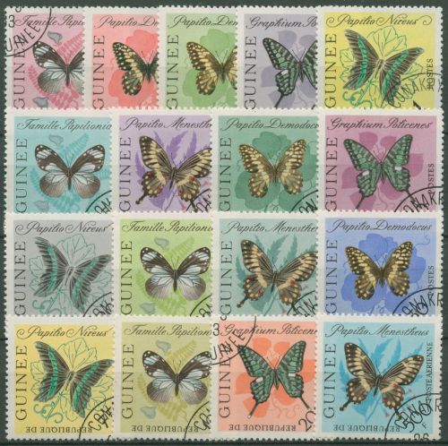 Guinea 1963 Schmetterlinge 183/99 gestempelt