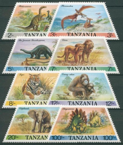 Tansania 1988 Tiere Elefant Tiger Löwe Dinosaurier 422/29 postfrisch